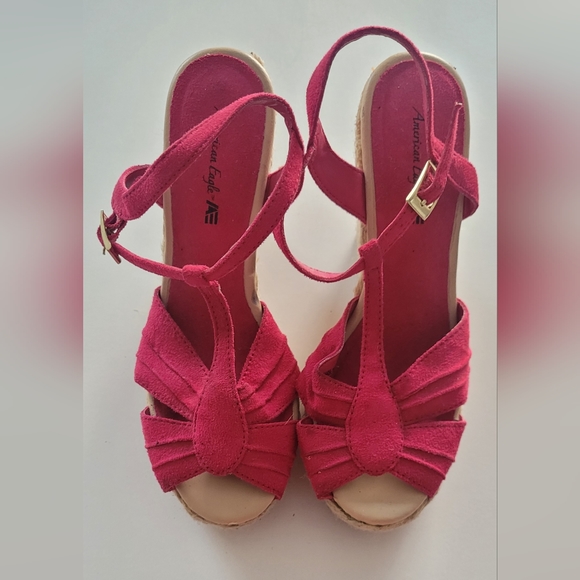 American Eagle By Payless Shoes - Like New, Bright Fushia wedges, American Eagle, size 7